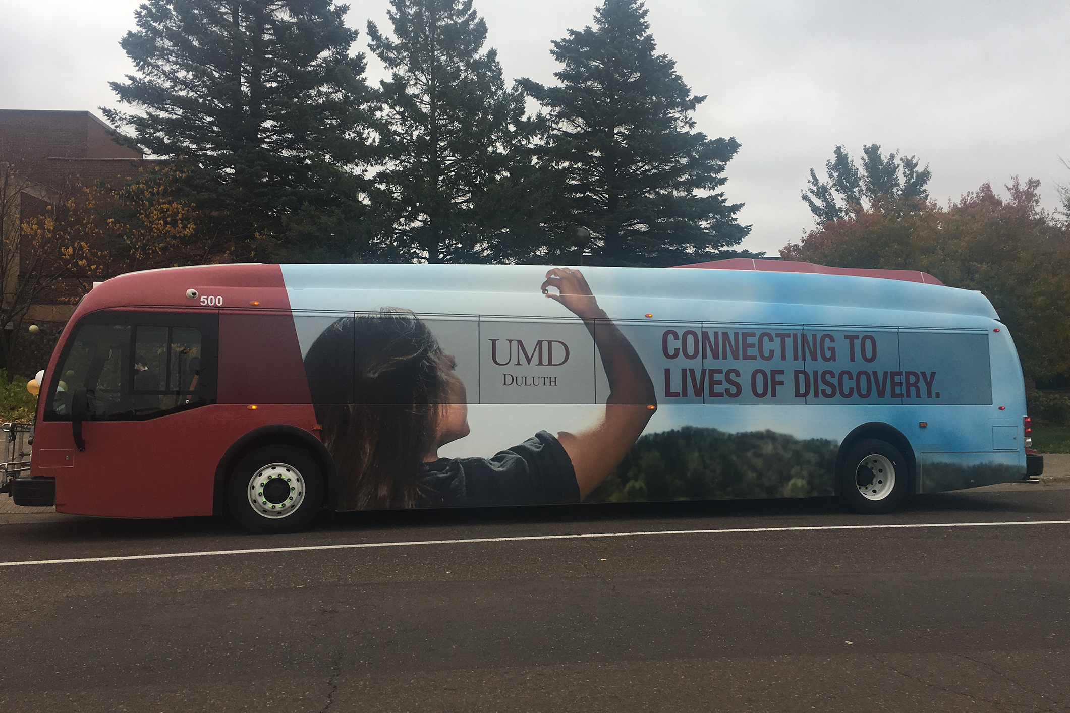 UMD Electric Bus on the street